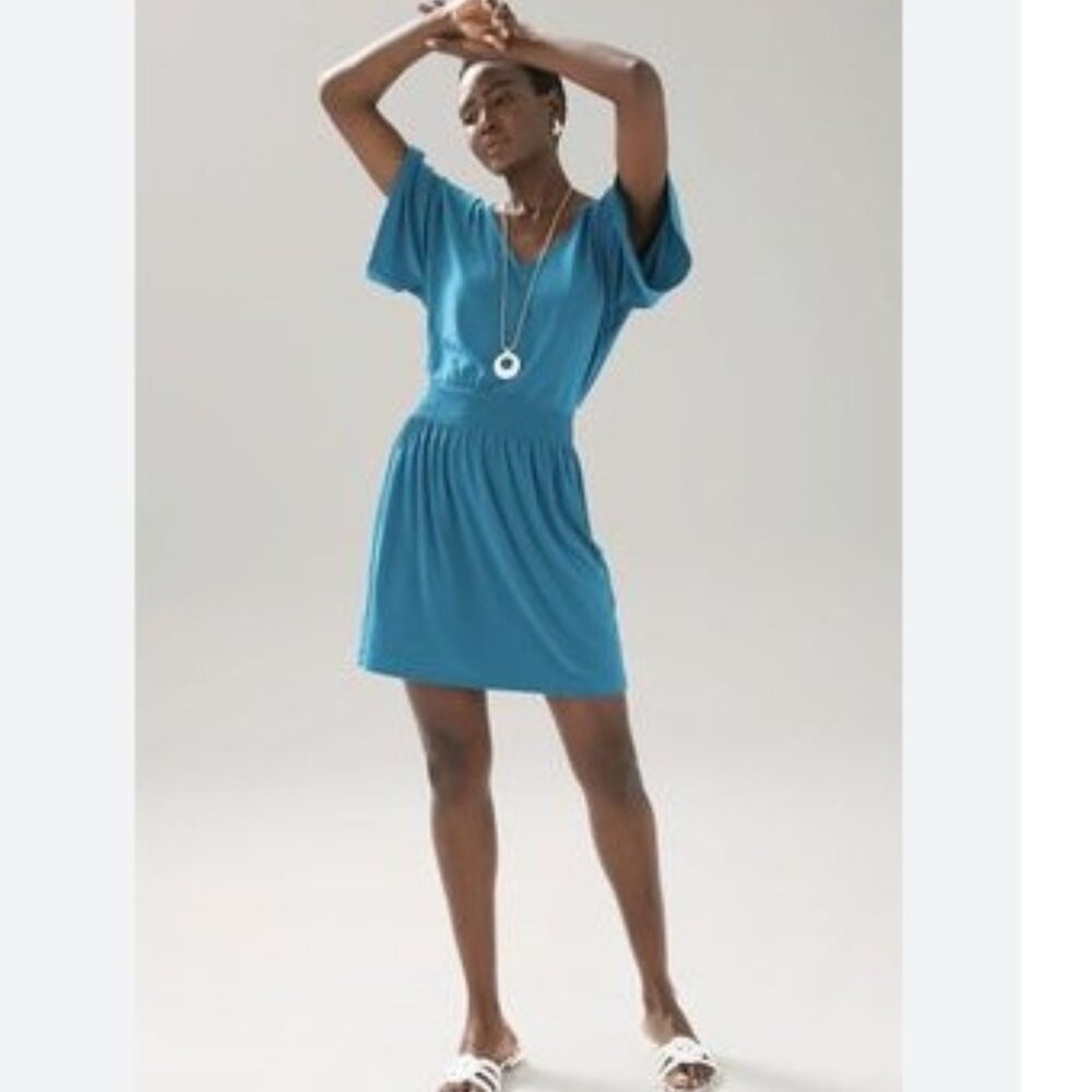 White House Black Market Kimono Smock Dress, Teal / Blue | XS